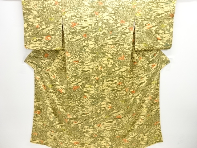 JAPANESE KIMONO / KOMON / SILK / CASTLE TOWN 